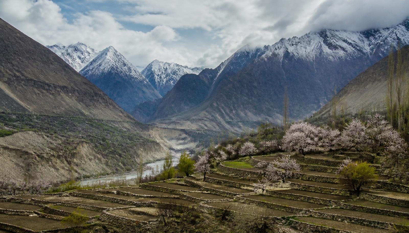 The Hunza valley beneath the Karakoram range.
